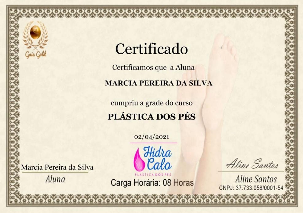 Curso plástica dos pés com Certificado