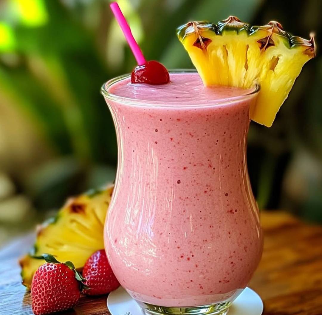 Smoothie Tropical de Morango e Abacaxi - Receita de FÁCIL Preparo